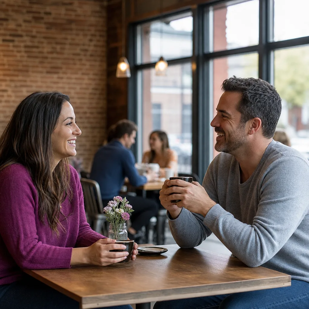 Person comparing New Jersey dating sites on a laptop at a kitchen table